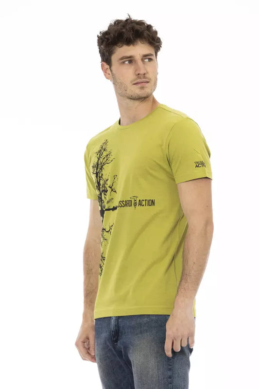 Green Cotton Men T-Shirt