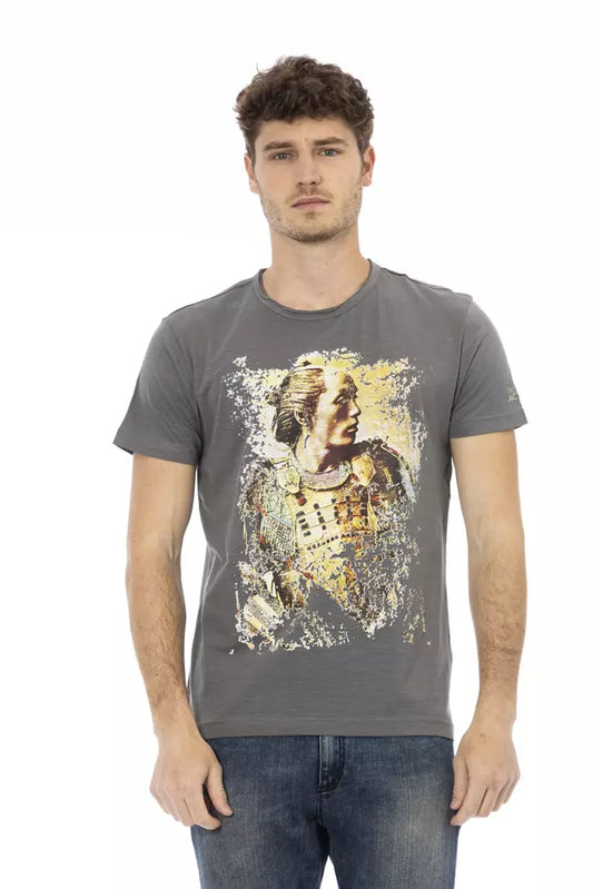 Gray Cotton Men T-Shirt