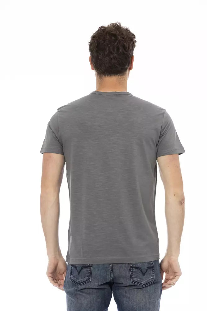 Gray Cotton Men T-Shirt