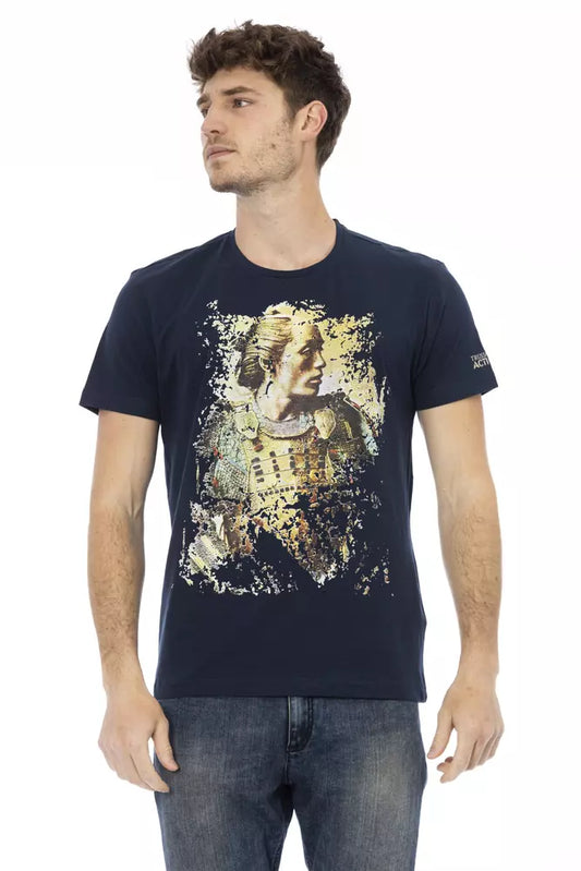 Blue Cotton Men T-Shirt