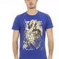Blue Cotton Men T-Shirt