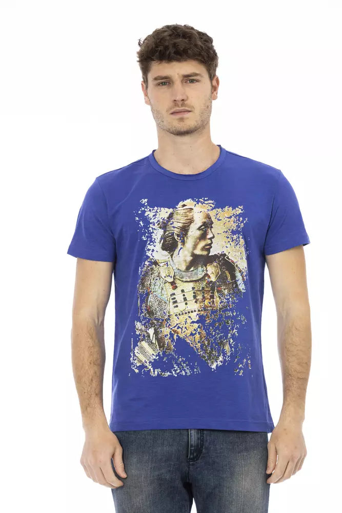 Blue Cotton Men T-Shirt