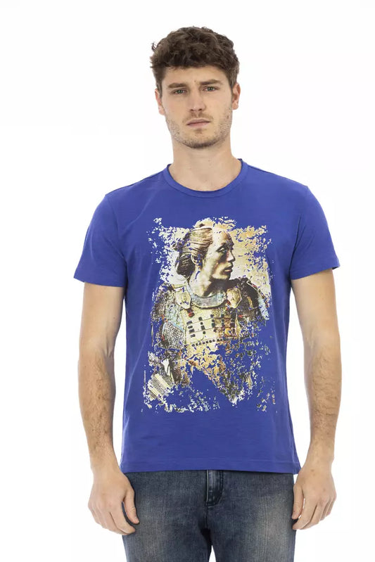 Blue Cotton Men T-Shirt
