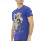 Blue Cotton Men T-Shirt