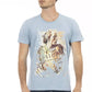 Light Blue Cotton Men T-Shirt