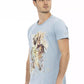 Light Blue Cotton Men T-Shirt