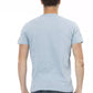 Light Blue Cotton Men T-Shirt