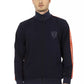 Blue Polyester Men Sweatshirt