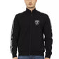 Black Polyester Men Sweatshirt