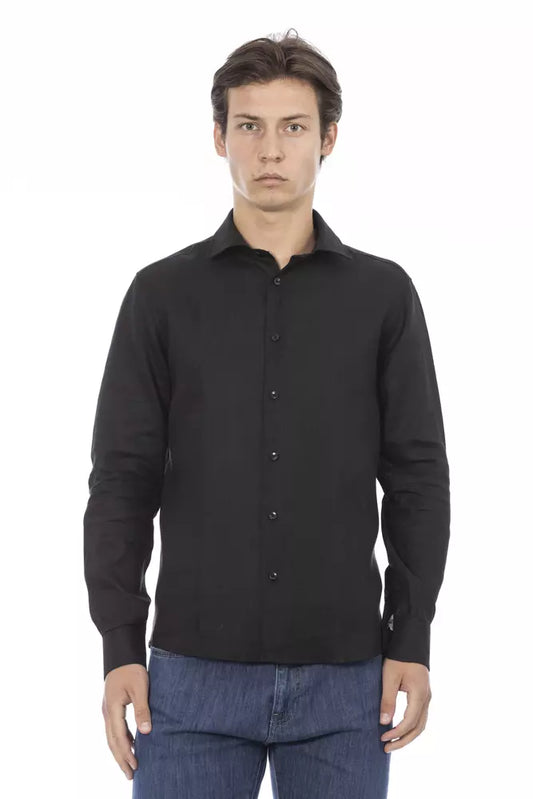 Black Linen Men Shirt