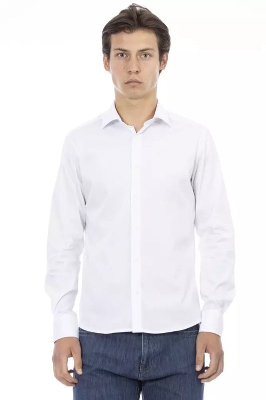 White Cotton Mens Shirt
