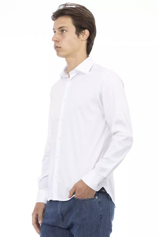White Cotton Mens Shirt