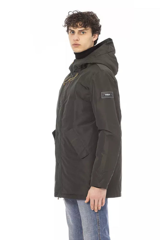Green Polyester Men's Jacket