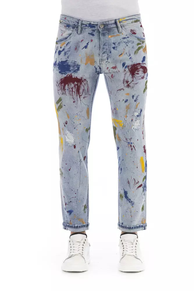 Light Blue Cotton Men Jeans