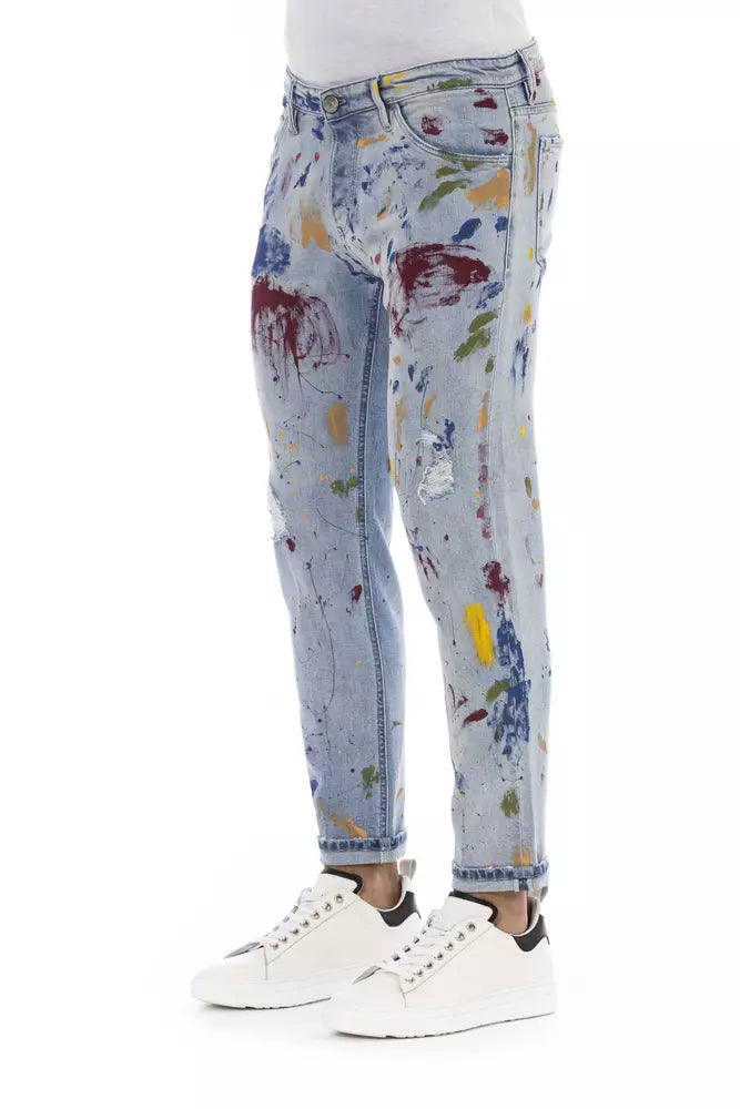 Light Blue Cotton Men Jeans