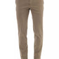 Beige Cotton Men Trouser