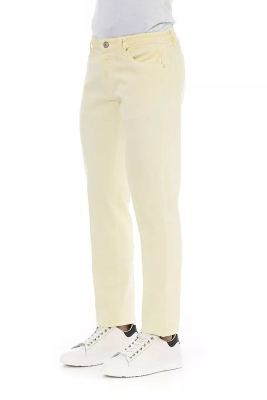 Beige Cotton Men Jeans