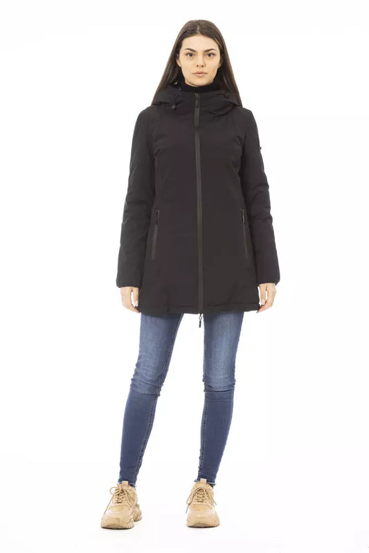 Black Polyester Women Jacket