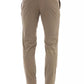 Beige Cotton Men Trouser