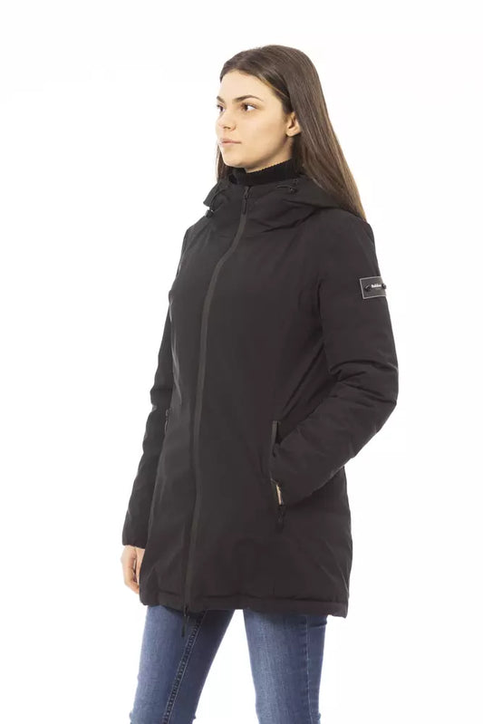 Black Polyester Women Jacket
