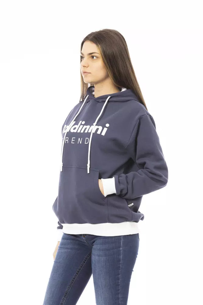 Blue Cotton Women Sweater