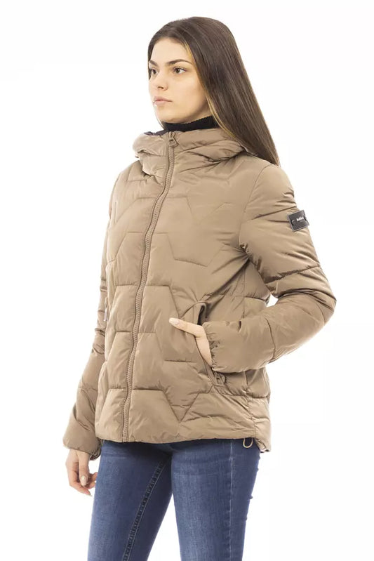 Beige Polyester Women Jacket