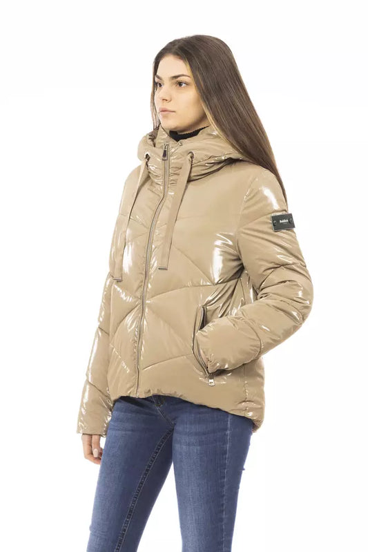 Beige Polyester Women Jacket