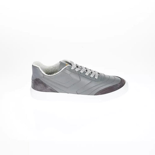 Gray Leather Men Sneaker