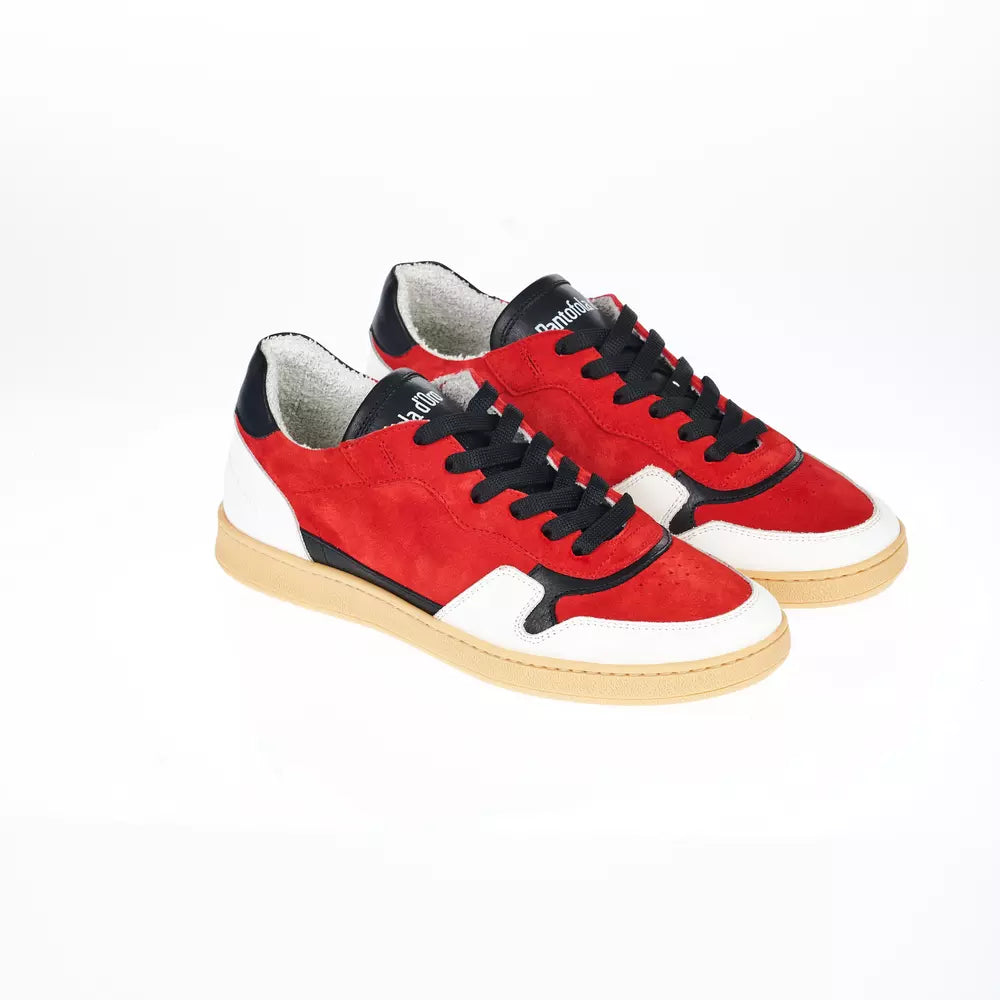 Red Leather Men Sneaker