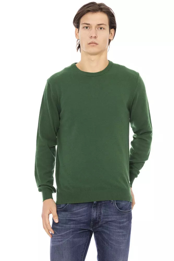 Green Wool Men Sweater