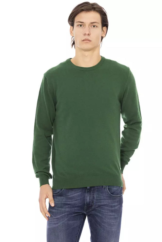 Green Wool Men Sweater