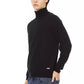 Black Fabric Men Sweater with Turtleneck Design