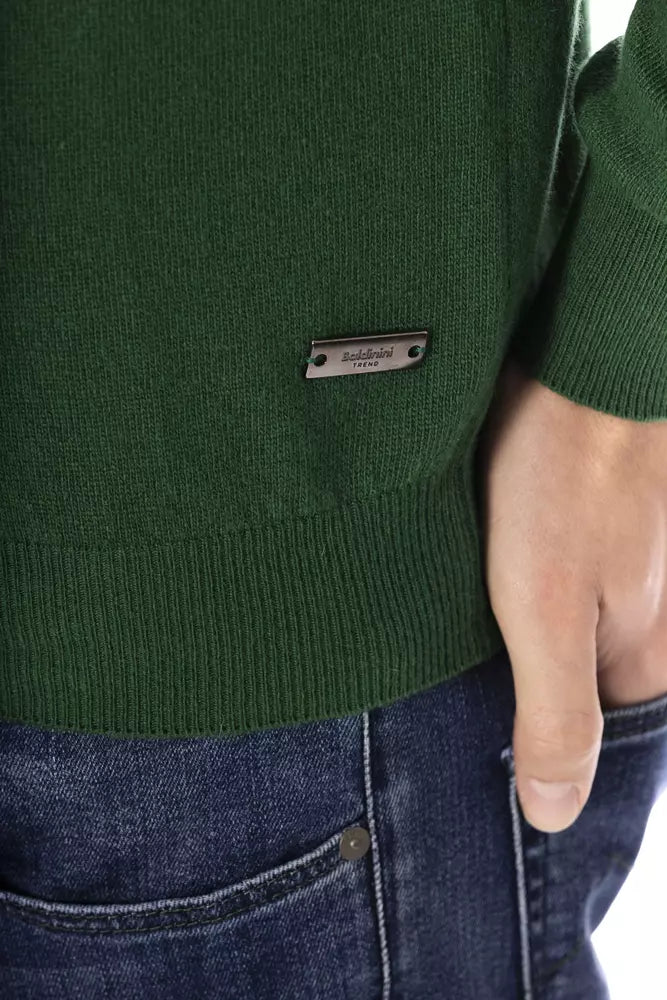 Green Wool Men Sweater