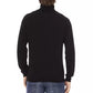 Black Fabric Men Sweater with Turtleneck Design