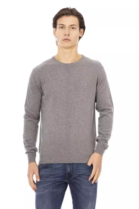 Gray Wool Men Sweater