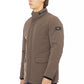 Brown Polyester Men Jacket