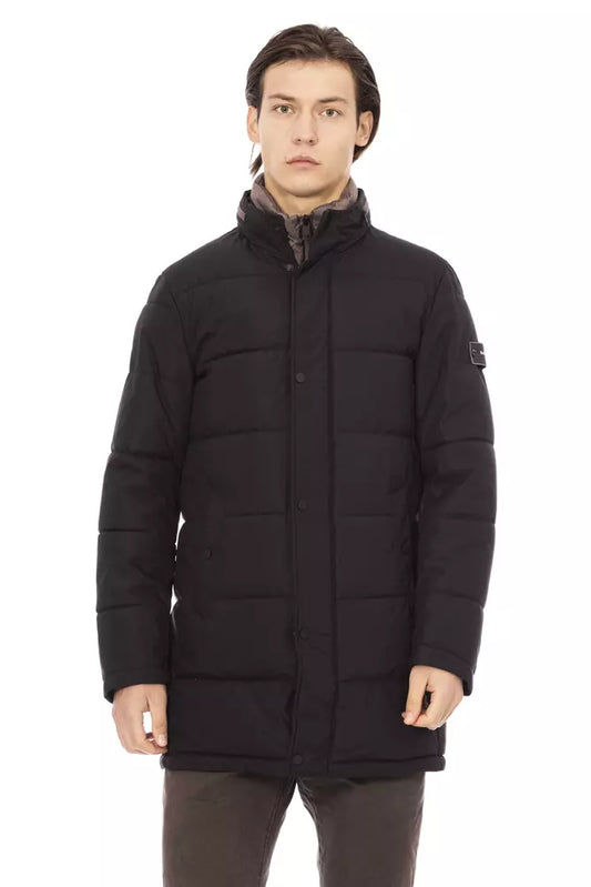 Black Polyester Men Jacket