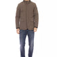 Brown Polyester Men Jacket