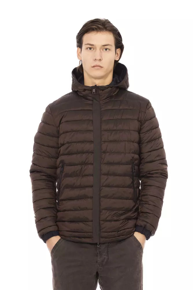 Blue Polyester Men Jacket