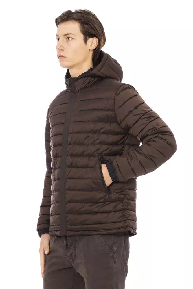 Blue Polyester Men Jacket