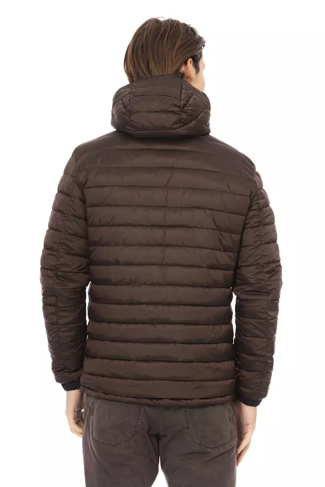 Blue Polyester Men Jacket