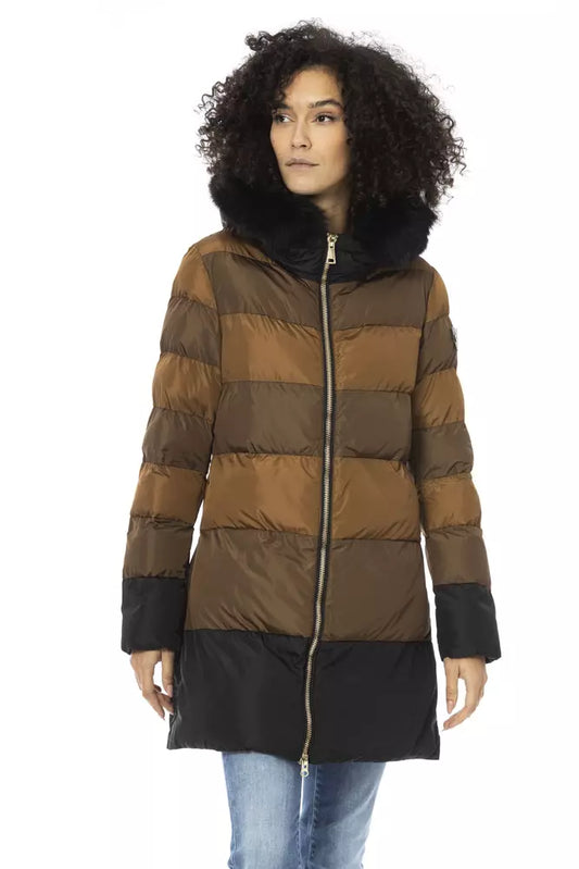 Brown Polyester Women Jacket