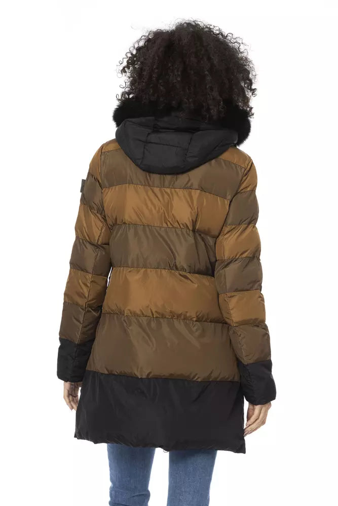 Brown Polyester Women Jacket
