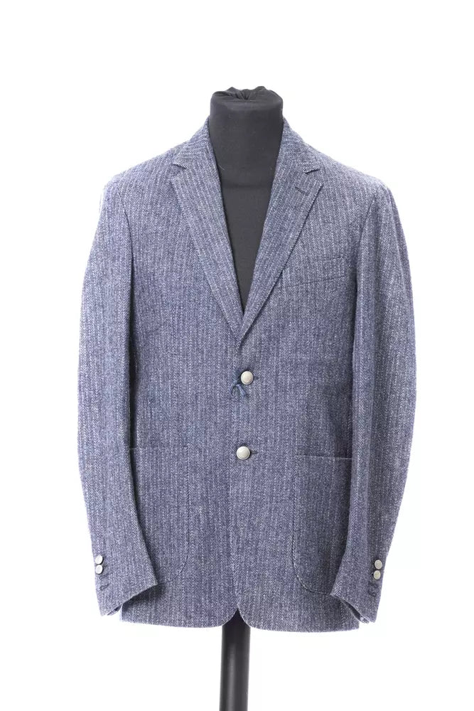 Blue Cotton Mens Blazer