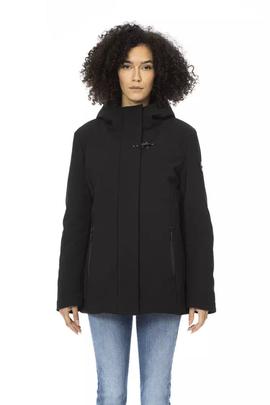 Black Polyester Women Jacket