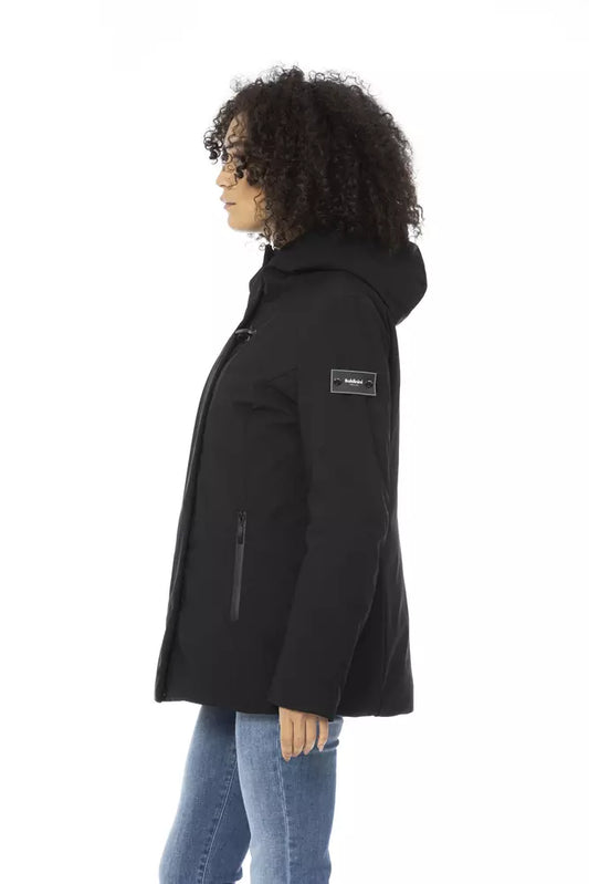 Black Polyester Women Jacket