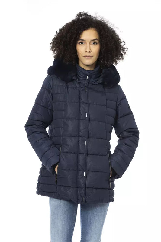 Blue Polyester Women Jacket