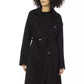 Black Wool Women Trench Coat