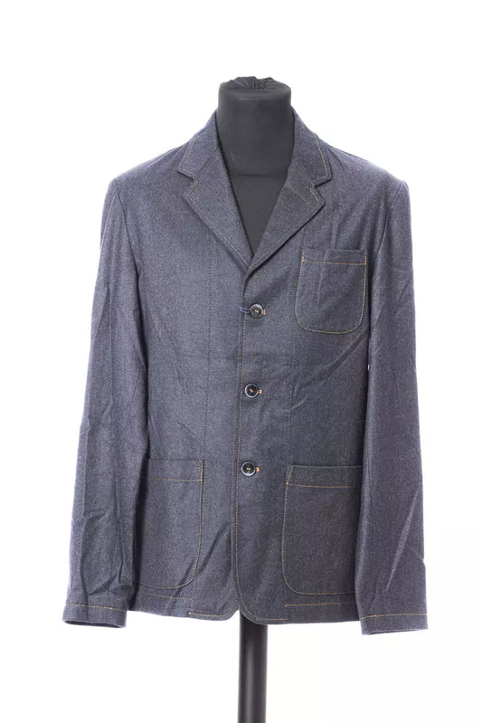 Blue Wool Men's Blazer