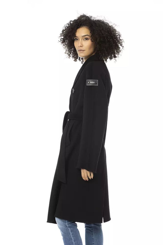 Black Wool Women Trench Coat